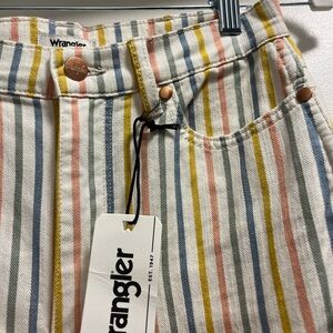 NWT - Wrangler Hugh Rise Flare Striped Bell Bottom Pants Size 27